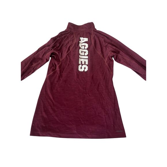 Adidas Maroon Burgundy ATM Aggies Pullover Quarter Zip Top Youth Size Small - Picture 3 of 6